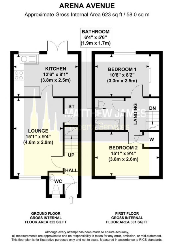 Floor Plan Image for 2 Bedroom Semi-Detached House for Sale in Arena Avenue, Holbrooks, Coventry