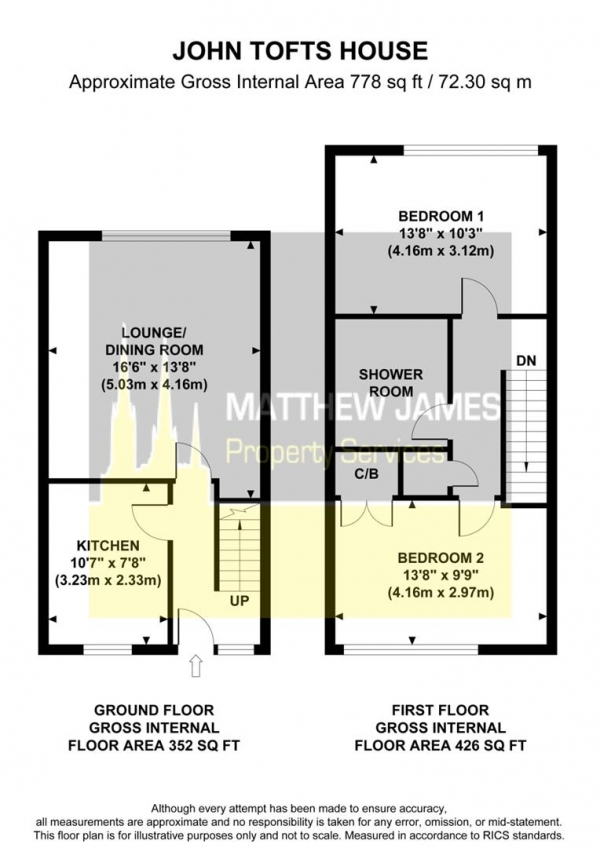 Floor Plan Image for 2 Bedroom Duplex for Sale in John Tofts House, Coventry - SPACIOUS DUPLEX CITY CENTRE APARTMENT