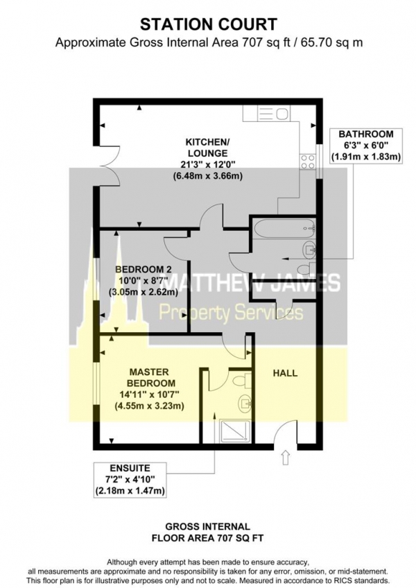 Floor Plan Image for 2 Bedroom Flat for Sale in 127 Station Avenue, CV4 - Luxury Apartment, Close to Tile Hill Train Station