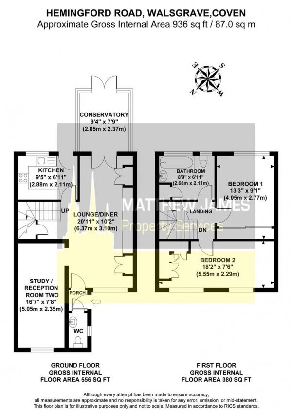 Floor Plan Image for 2 Bedroom Detached House for Sale in Hemingford Road, Walsgrave, Coventry **TWO/THREE BEDROOMS**