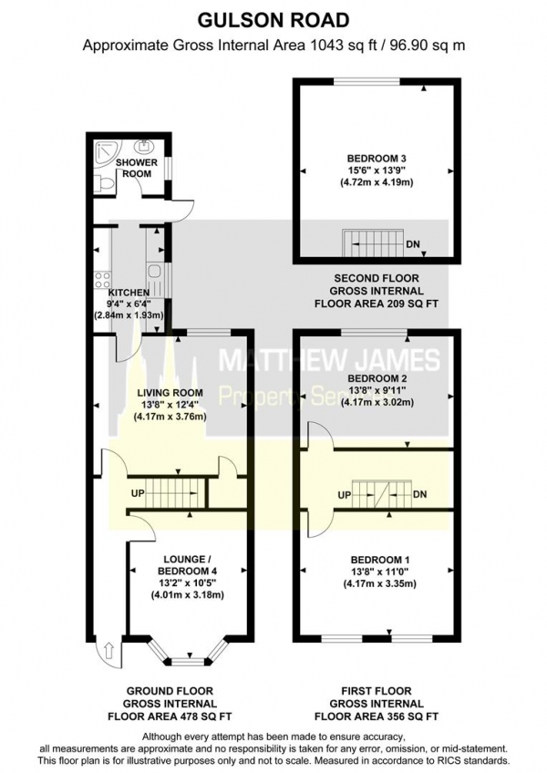 Floor Plan Image for 4 Bedroom Terraced House for Sale in 202, Gulson Road **FANTASTIC INVESTMENT OPPORTUNITY**