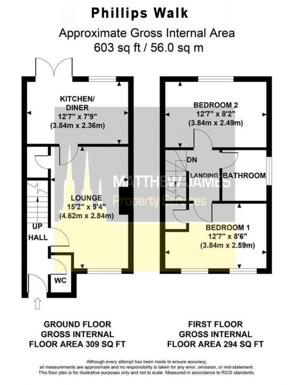 Floor Plan Image for 2 Bedroom Semi-Detached House for Sale in Phillips Walk, CV6 - Great Starter Home