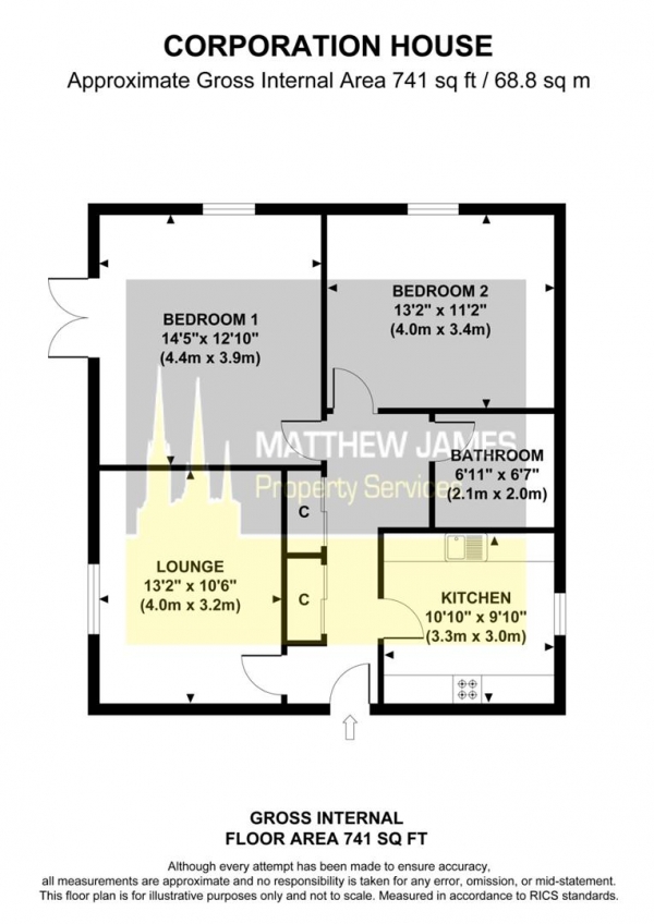 Floor Plan Image for 2 Bedroom Apartment for Sale in Corporation House, Electric Wharf, CV1