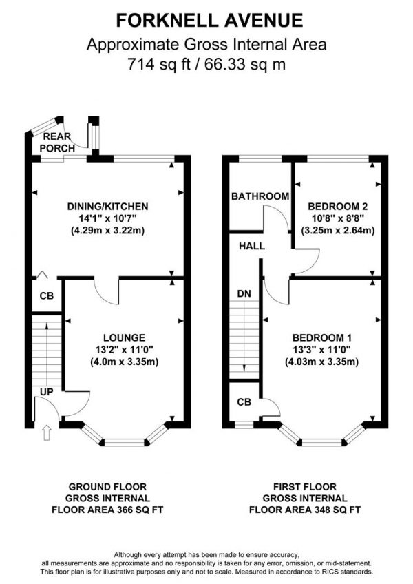 Floor Plan Image for 2 Bedroom End of Terrace House for Sale in Forknell Avenue, Wyken, Offered with No Chain