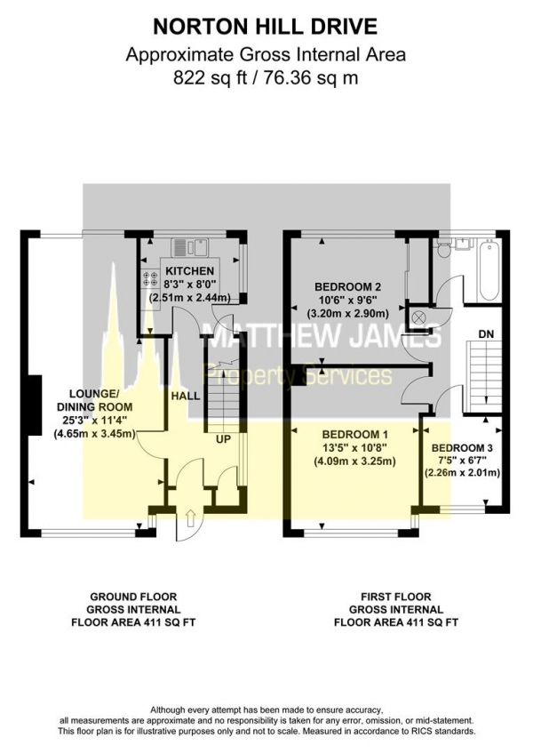 Floor Plan Image for 3 Bedroom Semi-Detached House for Sale in Norton Hill Drive, Wyken Coventry, Convenient for University Hospital