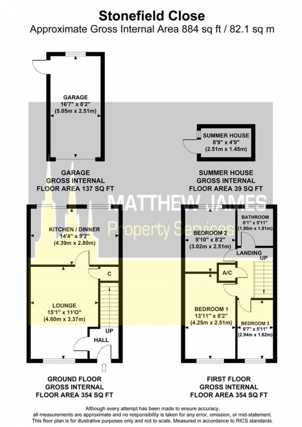 Floor Plan for 3 Bedroom Semi-Detached House for Sale in Stonefield Close, Walsgrave, Coventry, CV2, 2PZ -  &pound255,000