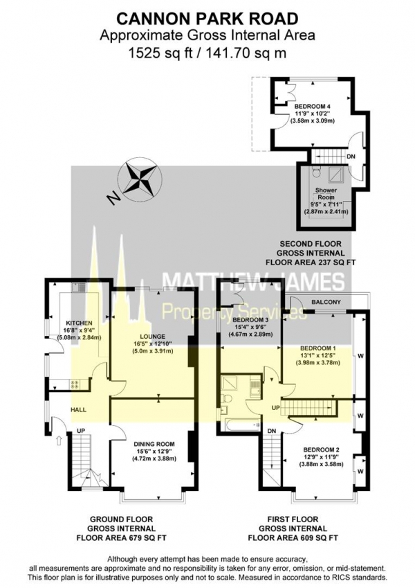 Floor Plan Image for 4 Bedroom Semi-Detached House for Sale in Cannon Park Road, Coventry ** FOUR DOUBLE BEDROOMS **