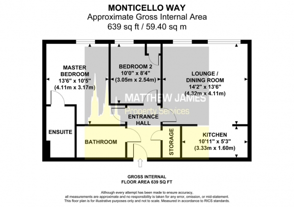 Floor Plan Image for 2 Bedroom Apartment for Sale in Monticello Way, Bannerbrook, Coventry  **Great Investment **