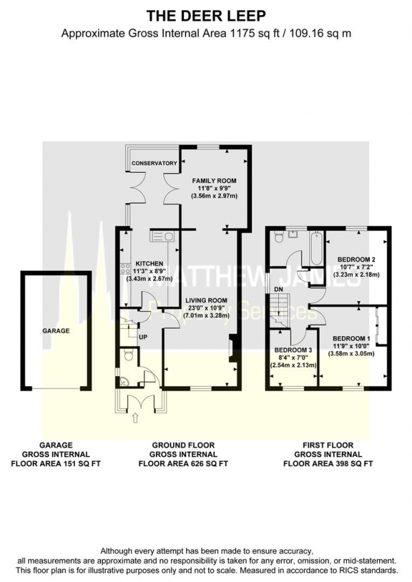 Floor Plan Image for 3 Bedroom Detached House for Sale in The Deer Leap, Kenilworth  **VACANT & NO UPWARD CHAIN**