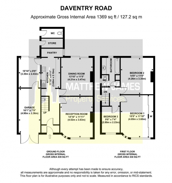 Floor Plan Image for 3 Bedroom Semi-Detached House for Sale in Daventry Road, Cheylesmore, Coventry