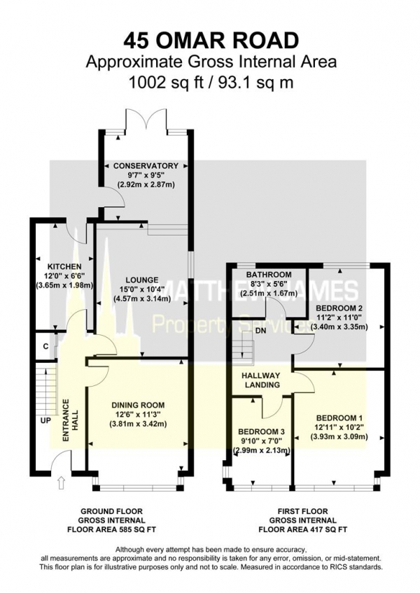 Floor Plan Image for 3 Bedroom End of Terrace House for Sale in Omar Road, Coventry, **Large Corner Plot**