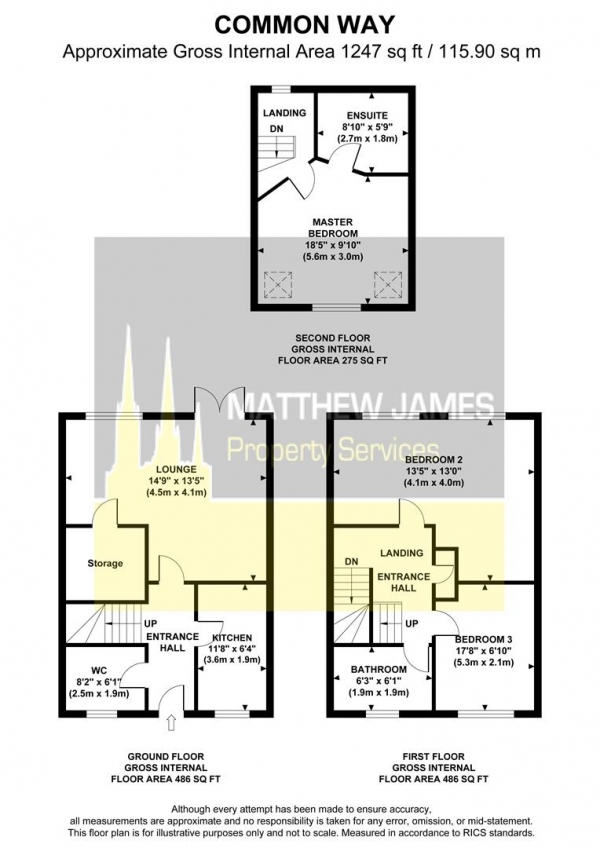 Floor Plan Image for 3 Bedroom Town House for Sale in Common Way, Stoke Heath, Coventry