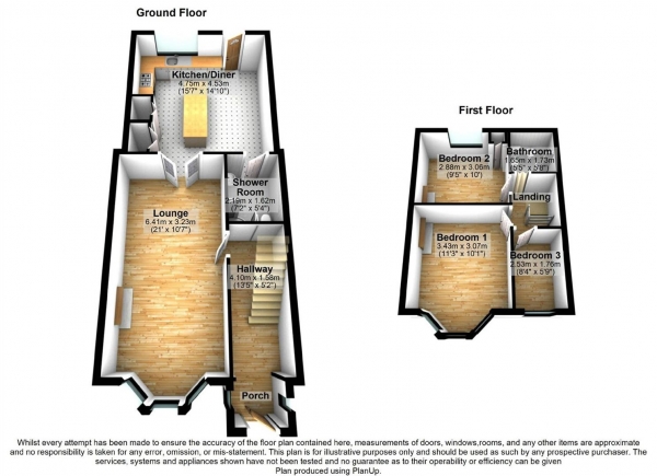 Floor Plan Image for 3 Bedroom Terraced House for Sale in Sewall Highway, Courthouse Green, COVENTRY