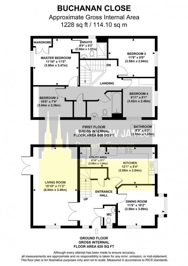 Floor Plan Image for 4 Bedroom Detached House for Sale in Buchanan Close, Bannerbrook, 4 Bedrooms Detached