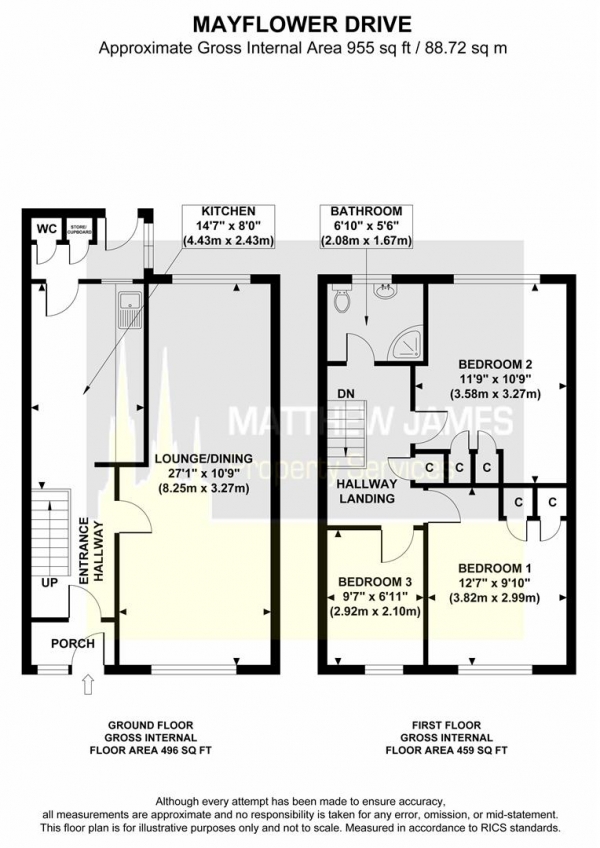 Floor Plan Image for 3 Bedroom End of Terrace House for Sale in Mayflower Drive, Coventry, * Large Corner Plot *