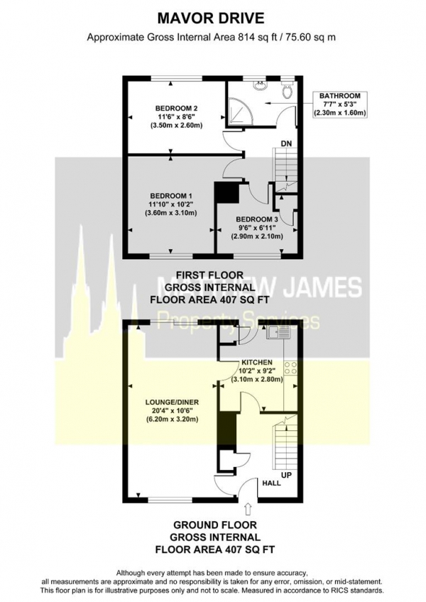 Floor Plan Image for 3 Bedroom Semi-Detached House for Sale in Mavor Drive, Bedworth