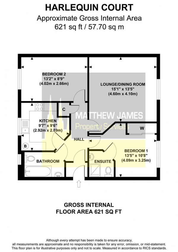 Floor Plan Image for 2 Bedroom Apartment for Sale in Harlequin Court, Whitley, Coventry