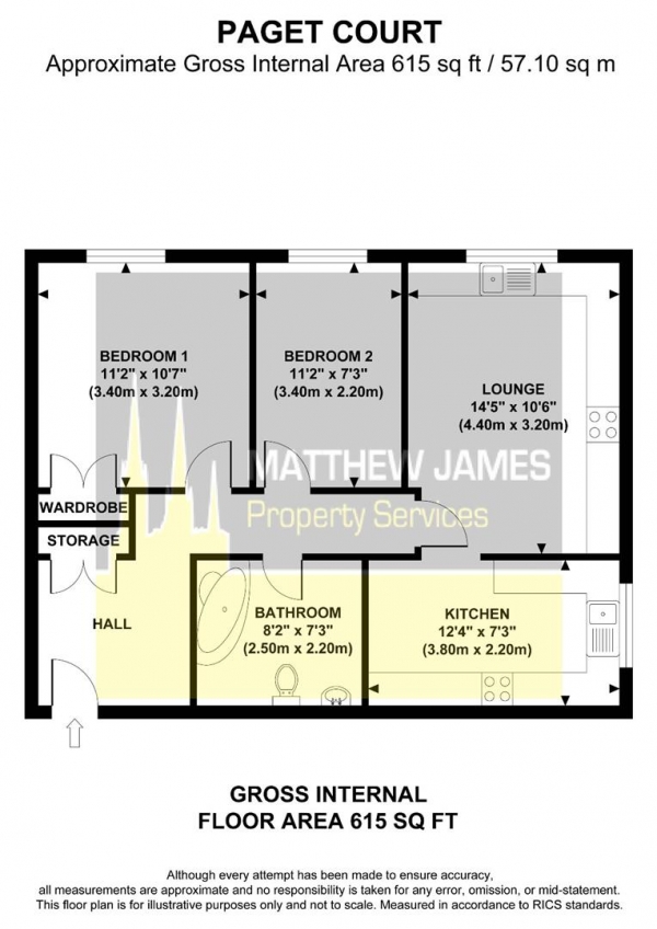 Floor Plan Image for 2 Bedroom Flat for Sale in Aldermans Green Road, Aldermans Green, Coventry