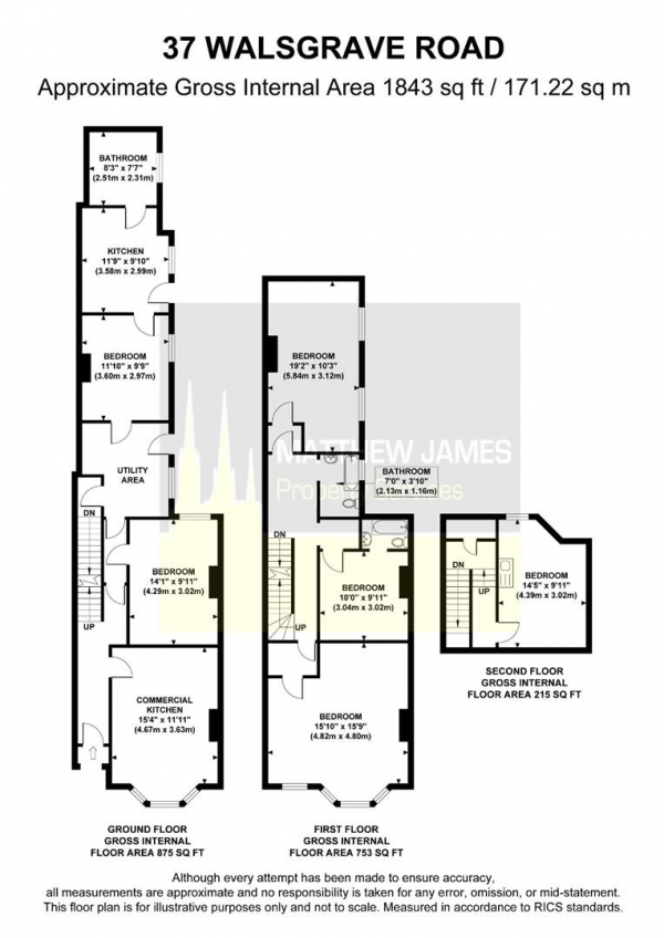 Floor Plan Image for 6 Bedroom Terraced House for Sale in Walsgrave Road, Coventry, Six Bedrooms