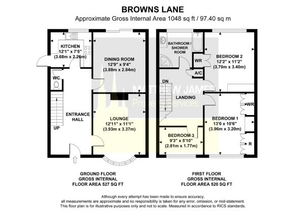 Floor Plan Image for 3 Bedroom Semi-Detached House for Sale in Browns Lane, Allesley, COVENTRY