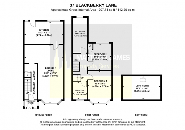 Floor Plan Image for 3 Bedroom Terraced House for Sale in Blackberry Lane, Coventry