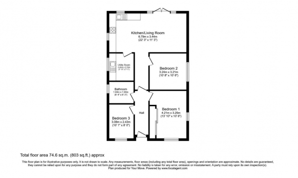 Floor Plan Image for 3 Bedroom Detached Bungalow for Sale in Robert Road, Exhall, CV7, Stunning Throughout - Fabulous Plot