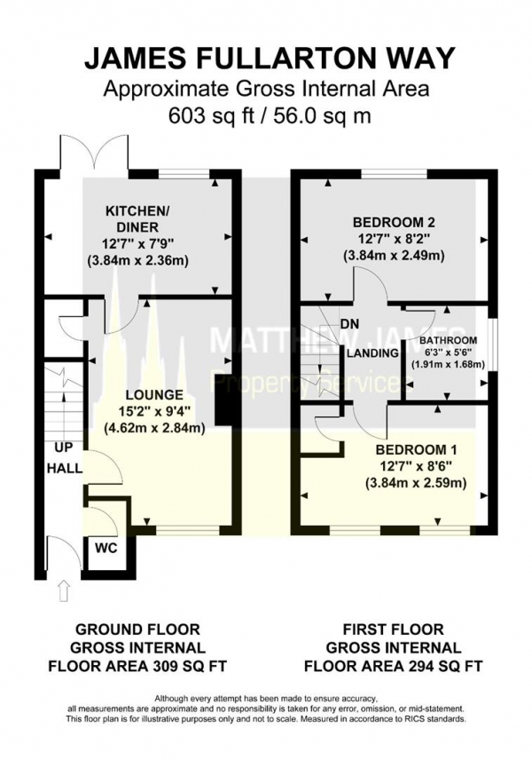 Floor Plan Image for 2 Bedroom Semi-Detached House for Sale in James Fullarton Way, Coventry