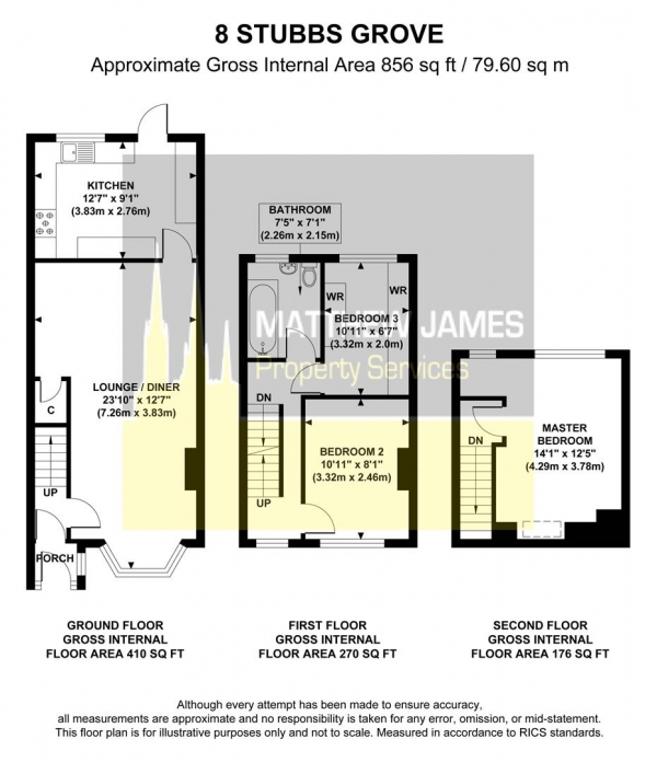 Floor Plan Image for 3 Bedroom Terraced House for Sale in Stubbs Grove, Wyken, Coventry *Extended*