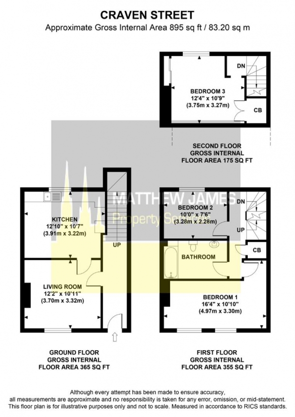 Floor Plan Image for 3 Bedroom Terraced House for Sale in Craven Street, Earlsdon, Coventry