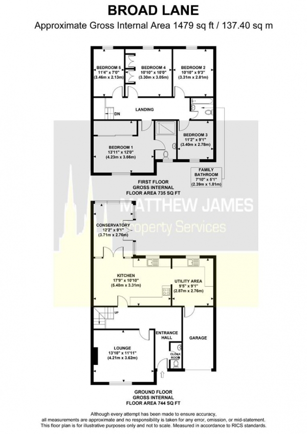 Floor Plan Image for 5 Bedroom Semi-Detached House for Sale in Broad Lane, Coventry * Five Bedrooms / Large Corner Plot *