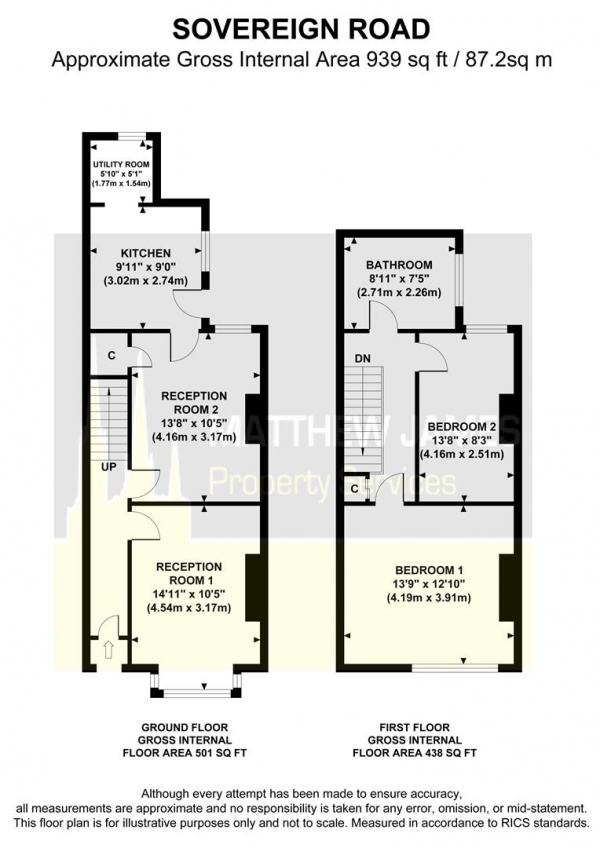 Floor Plan Image for 2 Bedroom Terraced House for Sale in Sovereign Road, Earlsdon, Coventry **Upstairs Bathroom**