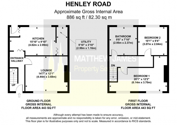 Floor Plan Image for 2 Bedroom Terraced House for Sale in Henley Road, Walsgrave, Coventry