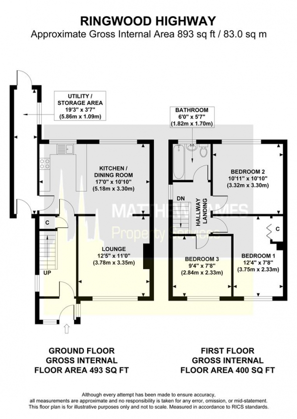 Floor Plan Image for 3 Bedroom Semi-Detached House to Rent in Ringwood Highway, Coventry, *No Chain*