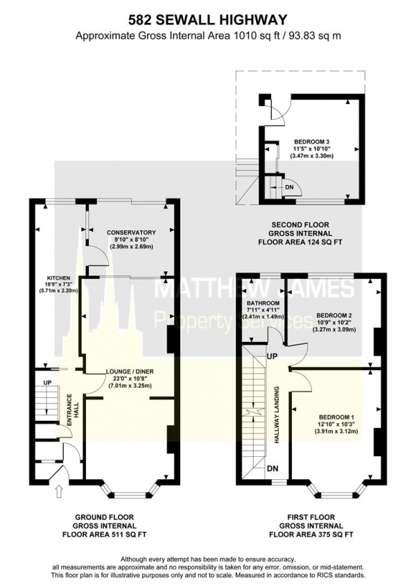 Floor Plan Image for 3 Bedroom Terraced House for Sale in Sewall Highway, Wyken, Coventry *No Chain*