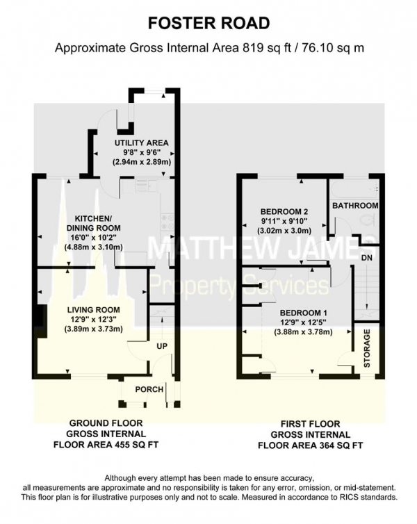 Floor Plan Image for 2 Bedroom End of Terrace House for Sale in Foster Road, Coventry