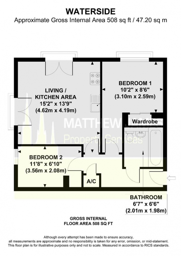 Floor Plan Image for 2 Bedroom Apartment for Sale in Waterside, St Nicholas Street, City Centre, Coventry