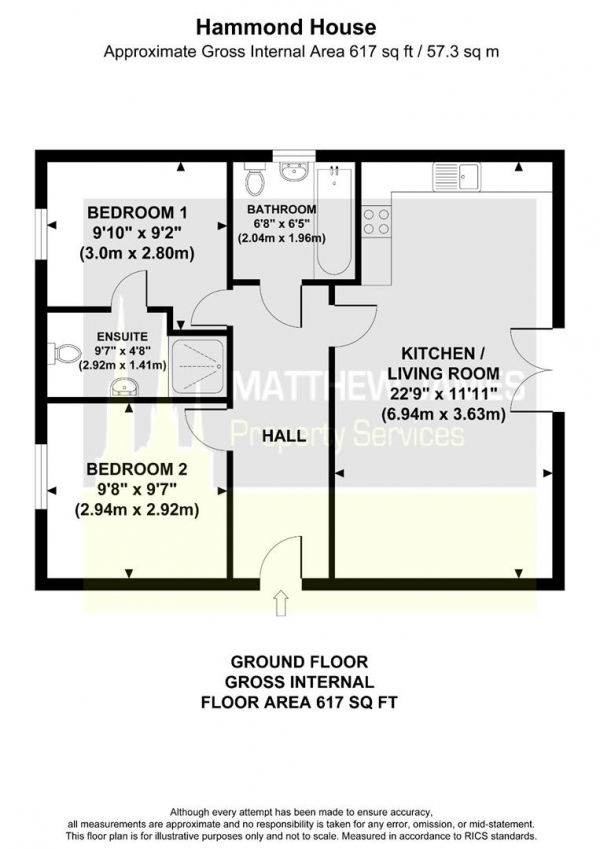 Floor Plan Image for 2 Bedroom Apartment for Sale in Owens Road, Paragon Park, Coventry