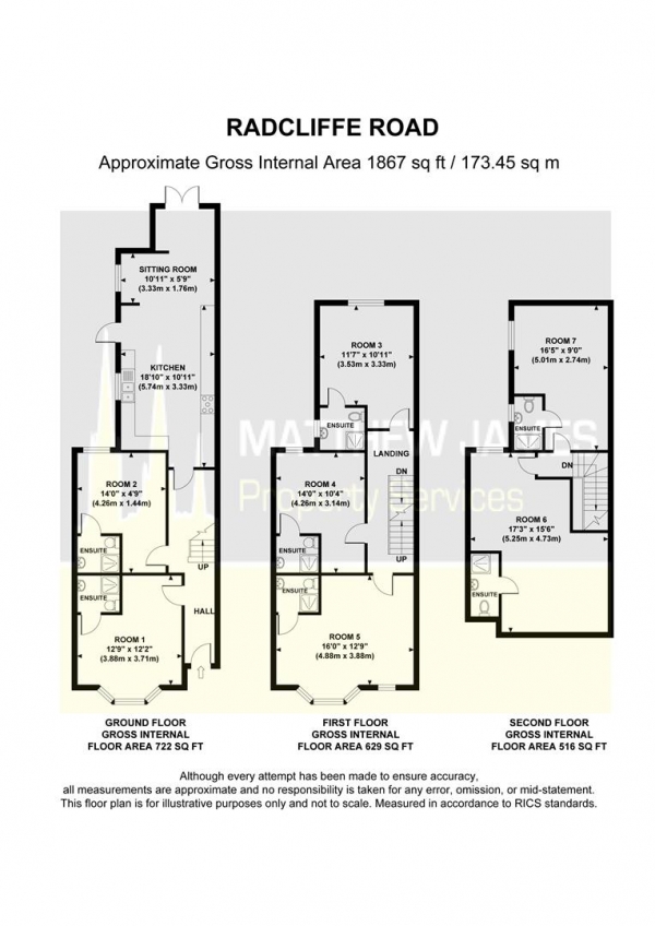 Floor Plan Image for 6 Bedroom Terraced House for Sale in Radcliffe Road, Earlsdon, Coventry ** EARNING CIRCA ?42,000 RENT PA **