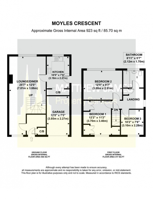 Floor Plan Image for 3 Bedroom Semi-Detached House for Sale in Moyle Crescent, Eastern Green, Coventry