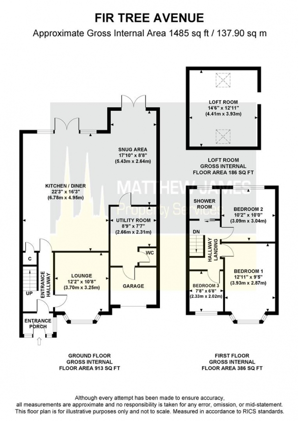 Floor Plan Image for 3 Bedroom Semi-Detached House for Sale in Fir Tree Avenue, Tile Hill, Coventry