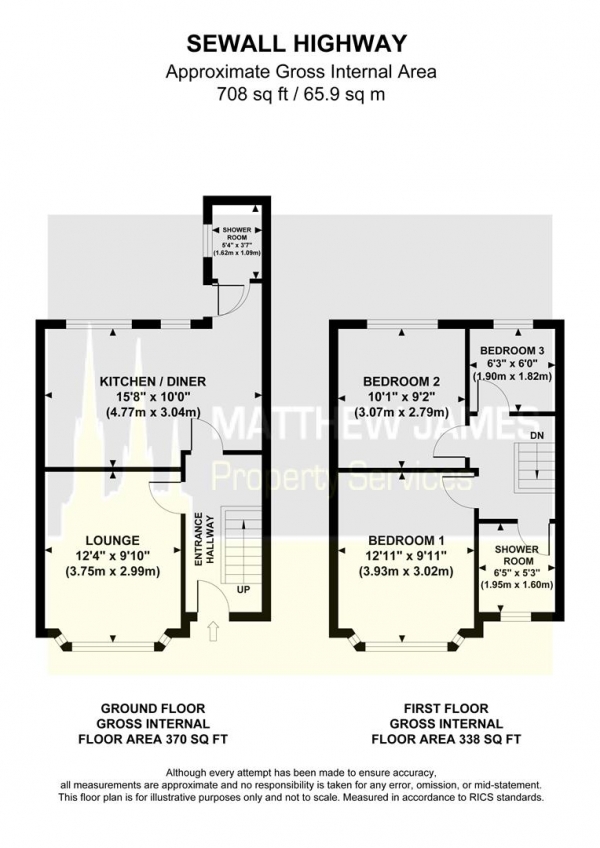 Floor Plan Image for 3 Bedroom End of Terrace House for Sale in Sewall Highway, Wyken, Coventry