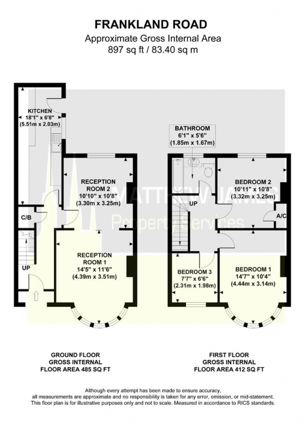 Floor Plan Image for 3 Bedroom End of Terrace House for Sale in Frankland Road, Little Heath, Coventry ** BEAUTIFUL THROUGHOUT **