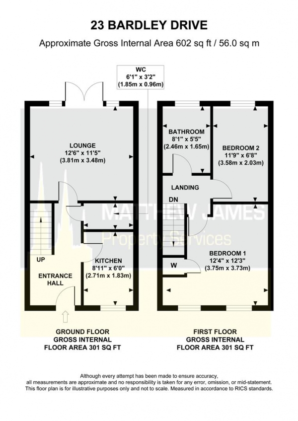 Floor Plan Image for 2 Bedroom Terraced House for Sale in Bardley Drive, Daimler Green, Radford, Coventry