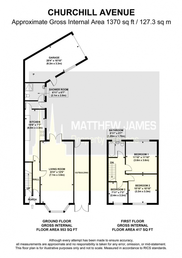 Floor Plan Image for 3 Bedroom Semi-Detached House for Sale in Churchill Avenue, Foleshill, Coventry