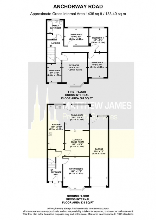 Floor Plan Image for 5 Bedroom Semi-Detached House for Sale in Anchorway Road, Finham ** Five Bedrooms **