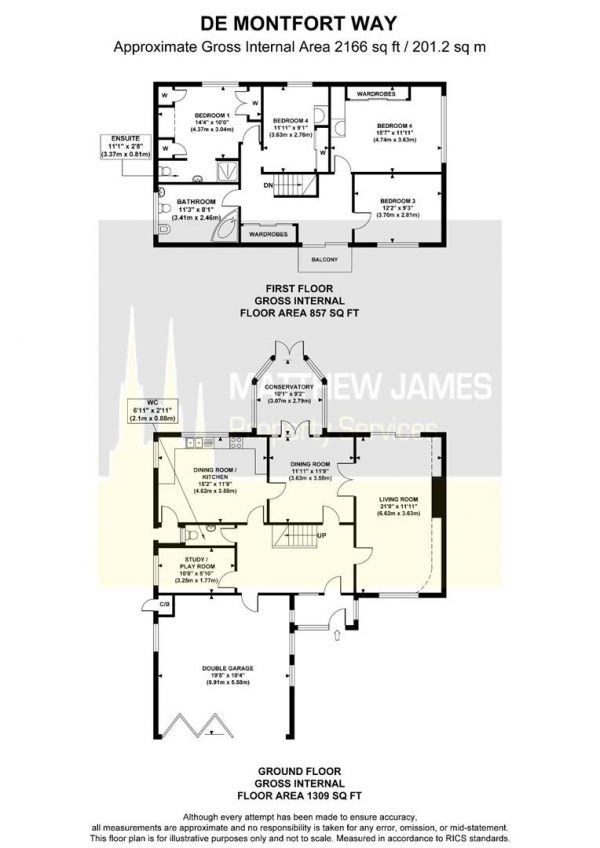 Floor Plan Image for 4 Bedroom Detached House for Sale in De Montfort Way, Cannon Park, Coventry  ** NO UPWARD CHAIN **