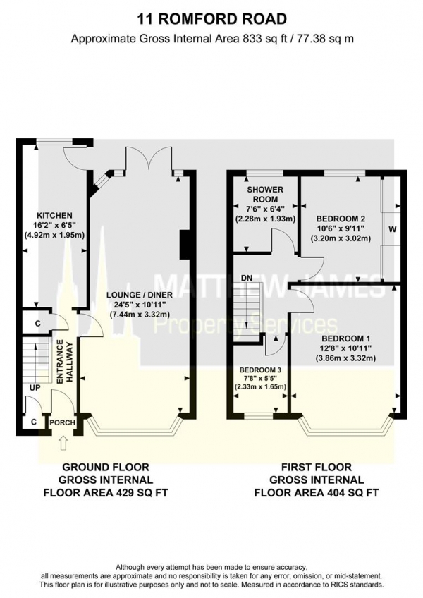 Floor Plan Image for 3 Bedroom Terraced House for Sale in Romford Road, Coventry **NO Chain**