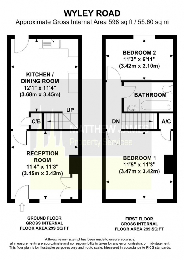 Floor Plan Image for 2 Bedroom Terraced House for Sale in Wyley Road, Radford, Coventry ** CASH BUYERS ONLY **