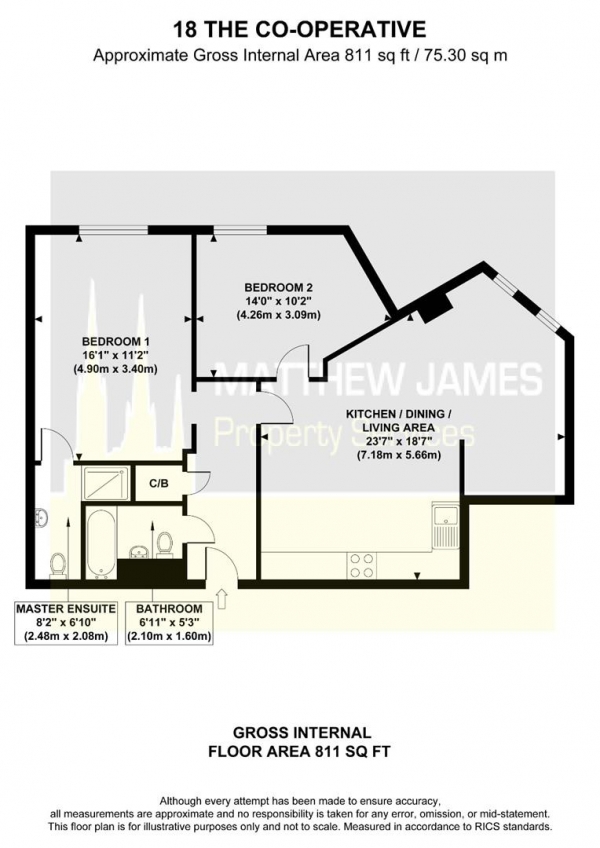 Floor Plan Image for 2 Bedroom Apartment for Sale in The Co-operative, Corporation Street, Coventry  ** BEAUTIFUL THROUGHOUT **