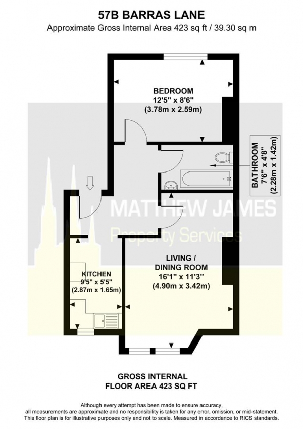 Floor Plan Image for 1 Bedroom Flat for Sale in Barras Lane, Lower Coundon, Coventry